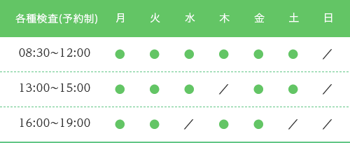 各種検査(予約制)